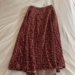 Courderoy Floral Maxi Skirt S 14
